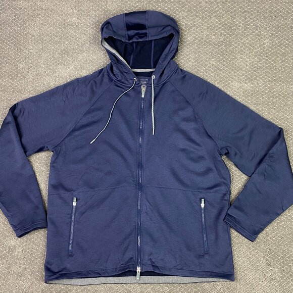 Peter Millar Crown Sport Placid Performance Hoodie Men's XL Blue Full Zip EK75 - Picture 1 of 12